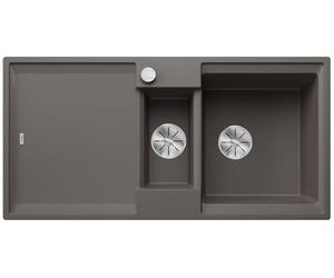 BLANCO ADIRA 6 S SILGRANIT Meuble bas 60 cm Gris volcanique Montage par le haut Réversible avec commande de purge et accessoires Grand bac Surface facile à nettoyer