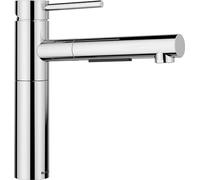 BLANCO ALTA-S-F II Robinet de cuisine, en acier inoxydable, chromé, haute pression, avec tuyau extractible, pour montage devant une fenêtre, économe en eau, 4,5 x 23,2 x 22,6 cm