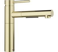 BLANCO ALTA-S II Robinet de cuisine en or satiné haute pression avec tuyau extractible Clapet anti-retour Cartouche en céramique Qualité d'eau garantie et économie d'eau