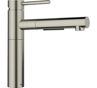 BLANCO ALTA-S II Robinet de cuisine en satin platine haute pression avec tuyau extractible Clapet anti-retour Cartouche en céramique Qualité d'eau garantie et économie d'eau