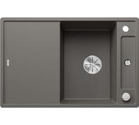 BLANCO AXIA III 45 S, SILGRANIT Gris volcanique, Type de montage : encastrement par le haut, réversible, avec planche à découper en bois, meuble bas de 45 cm, planche à découper coulissante, plateau