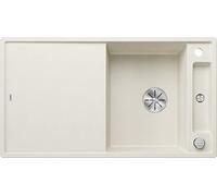 BLANCO AXIA III 5 S SILGRANIT blanc doux, type d'encastrement : encastrement par le haut, réversible, avec planche à découper en bois, meuble bas de 50 cm, planche à découper coulissante, plateau