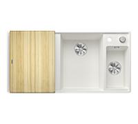 Blanco Axia iii évier sf 523486 99x50cm, PuraDur blanc , droite, avec blanc découper en bois