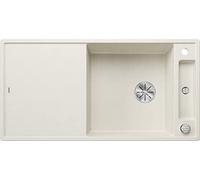 BLANCO AXIA III XL 6 S SILGRANIT blanc doux, type d'encastrement : encastrement par le haut, réversible, avec planche à découper en bois, meuble bas de 60 cm, planche à découper coulissante, plateau