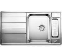 BLANCO Axis II 5S-IF Évier inox, avec siphon et accessoires, finition soie brillante 51652
