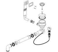 BLANCO ORIGINAL Ab-und Überlaufgarnitur mit Ablauffernbedienung 3,5" 237859