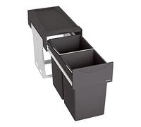 BLANCO Botton II 30/2 Système de déchets pour armoires inférieures de 30 cm de large, système de montage au sol derrière les portes pivotantes, 2 seaux de 15 litres