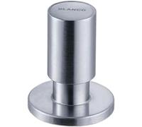 BLANCO Bouton de tirage rond en laiton finition acier inoxydable | Trou/diamètre de perçage requis : 14-35 mm, peut être combiné avec tous les éviers et bondes BLANCO
