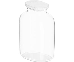 BLANCO Carafe en verre transparent, couvercle en marbre, carafe à eau de 1 l pour eau gazeuse et eau du robinet normale, complément parfait à tous les robinets filtrants ou systèmes de boisson