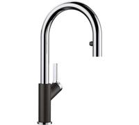 Blanco - Carena S - Mitigeur D'évier Avec Bec Extractible, Noir / Chrome 526172