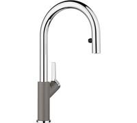 BLANCO CARENA-S Vario Gris volcanique/chromé | Haute pression | Avec tuyau extractible | Changement du jet clair en jet de douche | Cartouche en céramique | Qualité de l'eau sûre et économie d'eau