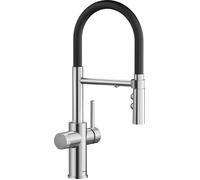 BLANCO CATRIS-S Flexo Filtre | Robinet de cuisine en acier inoxydable | Haute pression | Eau filtrée avec le filtre BWT | Changement du jet clair au jet de douche | Qualité de l'eau sûre et économie