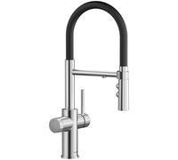 BLANCO CATRIS-S Flexo Filtre | Robinet de cuisine en acier inoxydable | Haute pression | Eau filtrée avec le filtre BWT | Changement du jet clair au jet de douche | Qualité de l'eau sûre et économie