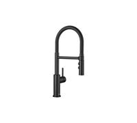 Catris-S Flexo Mitigeur pour évier avec douchette double jet et bec orientable à 360°, Noir mat (525793)