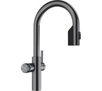BLANCO CHOICE Icona-C Robinet de cuisine tout-en-un en acier satiné foncé sans unité de traitement de l'eau Choice.ALL Eau froide calme, moyenne, pétillante et bouillante 16 x 28,2 x 45,1 cm