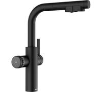 BLANCO CHOICE Icona-L | Robinet de cuisine tout-en-un en acier inoxydable noir mat | unité de traitement de l'eau exclue CHOICE.ALL | Eau refroidie silencieuse, moyenne, gazeuse et bouillante chaude |