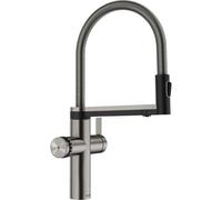 BLANCO CHOICE Icona Robinet de cuisine tout-en-un en acier inoxydable satiné platinum sans unité de traitement de l'eau CHOICE.ALL Eau froide calme, moyenne, pétillante et bouillante 17 x 25 x 45 cm
