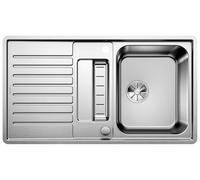 BLANCO Classic Pro 5 S-IF 523663 Évier de Cuisine Réversible, avec Commande de Vidage automatique et Bac, Acier Inoxydable Satiné, pour Meuble sous Évier de 50 cm