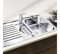 BLANCO Classic Pro 5 S-IF 523663 Évier de Cuisine Réversible, avec Commande de Vidage automatique et Bac, Acier Inoxydable Satiné, pour Meuble sous Évier de 50 cm