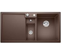 BLANCO COLLECTIS 6 S Évier en granit Silgranit Coffe, type de montage : installation par le haut, bac principal à droite, pour armoires inférieures de 60 cm de large, grand bassin, surface facile à