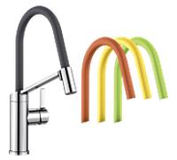 Blanco cuisine match1 524813 flexible, chromé / gris lave / kiwi / orange