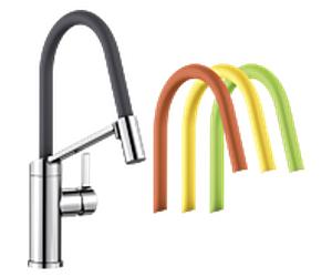 Blanco cuisine match1 524813 flexible, chromé / gris lave / kiwi / orange