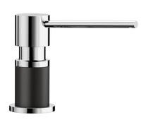 BLANCO Distributeur de liquide vaisselle LATO - Noir/chromé - Compatible avec tous les robinets de cuisine BLANCO - Facile à remplir par le haut - Évier - Distributeur de savon - Trou de 35 mm