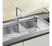 Blanco Divon II 8-if évier 521663 86 x 51 cm, Inox soie, télécommande de vidange avec commande rotative