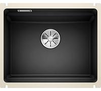 BLANCO ETAGON 500-U - Évier de Cuisine en Granit pour Meubles Bas de 60 cm de Large - Sous Plan - Céramique - Noir - 525155