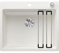 BLANCO ETAGON 6-F | Évier en granit blanc en SILGRANIT | Type de montage : affleurant | Pour armoires inférieures de 60 cm de large | Concept de système bien pensé avec rails ETAGON polyvalents