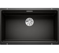 BLANCO ETAGON 700-U Évier en granit noir en SILGRANIT noir | Type de montage : sous plan | Pour armoires inférieures de 80 cm de large | Concept de système bien pensé avec rails ETAGON polyvalents