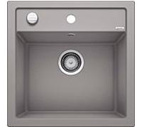 Blanco évier 518522 51,5 x 51 cm, PuraDur alumetallic, télécommande de vidange avec commande rotative