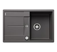 BLANCO METRA 45 S-F Évier en granit gris rocher SILGRANIT Type de montage : affleurant | Réversible | Pour armoires inférieures de 45 cm de large | Grand bac | Surface facile à nettoyer