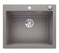 Blanco évier 523688 61,5 x 51 cm, PuraDur alumétallique, télécommande de vidange avec commande rotative