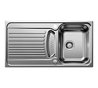 Blanco évier 526336 95 x 50 cm, Inox fini naturel, réversible, de drain télécommande, bol