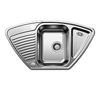 Blanco évier 526338 93 x 42 cm, Inox fini naturel, réversible, de drain télécommande