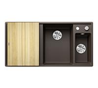 Blanco Évier AXIA III 6 S 523471 100x51cm, PuraDur café, à droite, avec planche à découper en bois