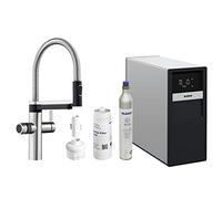 BLANCO EVOL-S Pro 526255 Robinet de cuisine avec filtre à soude, finition en acier inoxydable ultra résistant
