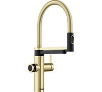 BLANCO drink.filter EVOL-S Pro Satin Gold | Système de traitement de l'eau | Eau filtrée raffinée | Réglage de la quantité Click & Touch | Bec séparé pour l'eau filtrée | Robinetterie