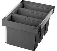 BLANCO FLEXON II low 60/3 | Système de déchets | Pour armoires inférieures de 60 cm de large | Système à encastrer dans les tiroirs | 3 seaux de 15 litres | Hauteur d'installation minimale : 324 mm
