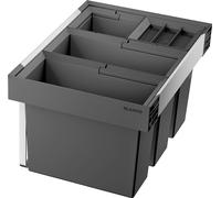 BLANCO FLEXON II low 60/4 | Système de déchets | Pour armoires inférieures de 60 cm de large | Système de montage dans les tiroirs | 2 x 15 litres et 2 x 6 litres | 1 x couvercle de seau de 6 l |