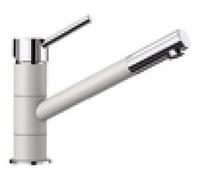 BLANCO KANO - Robinet Mitigeur Monocommande Bicolore pour la Cuisine - Plage de pivotement à 360° - Chrome / Blanc - 525030