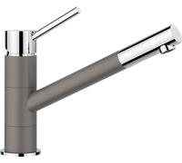 BLANCO KANO Robinet de cuisine en gris volcanique/chromé Haute pression Clapet anti-retour Cartouche en céramique Qualité d'eau garantie et économie d'eau