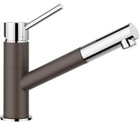 BLANCO Kano-S Café/chrome | Basse pression | Avec tuyau extractible | Clapet anti-retour | Cartouche en céramique | Qualité de l'eau sûre et économie d'eau