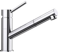 BLANCO Kano-S Robinet de cuisine chromé basse pression avec tuyau extractible Clapet anti-retour Cartouche en céramique Qualité de l'eau garantie et économie d'eau