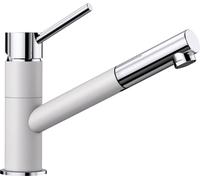 BLANCO KANO-S - Robinet Mitigeur Monocommande Bicolore pour la Cuisine avec Douchette Extensible - Chrome / Blanc - 525040