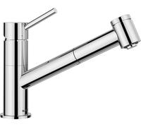 BLANCO KANO-S Vario Robinet de cuisine en chrome haute pression avec tuyau extractible, clapet anti-retour, cartouche en céramique avec douchette réglable pour un jet puissant