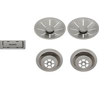 BLANCO Kit de vidange et de trop-plein pour double bac | Satin platinum