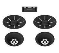 BLANCO Kit d'écoulement et de trop-plein pour double bac - Noir mat