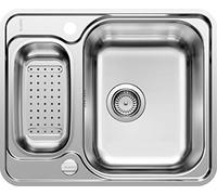 BLANCO LANTOS 6-IF - Évier de Cuisine pour Meubles Bas de 60 cm de Large - Avec Fond Plat IF, Sans Égouttoir - Finition Inox Brossé - 516676